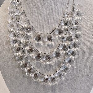 Elegant Clear Beaded Necklace NWOT